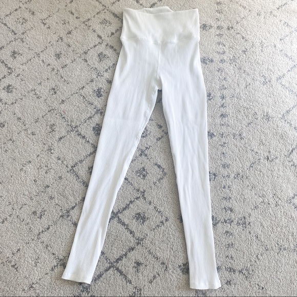 Carbon 37 Ribbed White Leggings - Picture 1 of 7